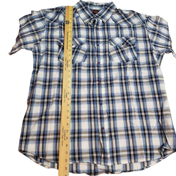 Fourcast Men’s L Plaid Pearl Snap Western Shirt Y2K Vintage Cowboy Style - Picture 7 of 9